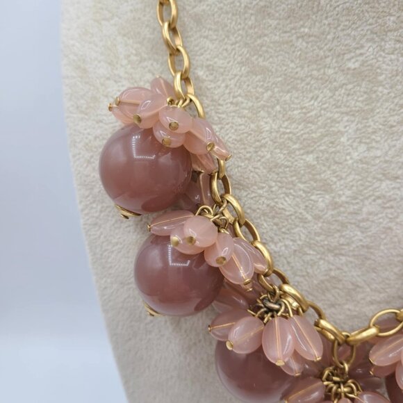J Crew Bauble Blossom Necklace in Taupe Gold Tone - Picture 3 of 10